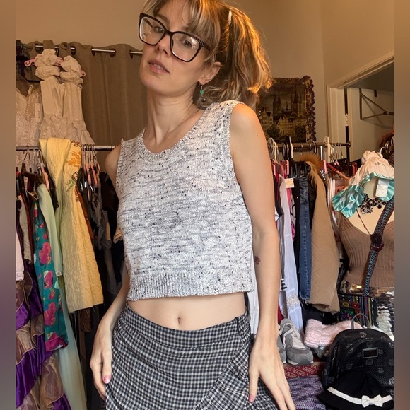 Knot Sisters Black and White Knit Tank Top XS TO Medium - Picture 4 of 9